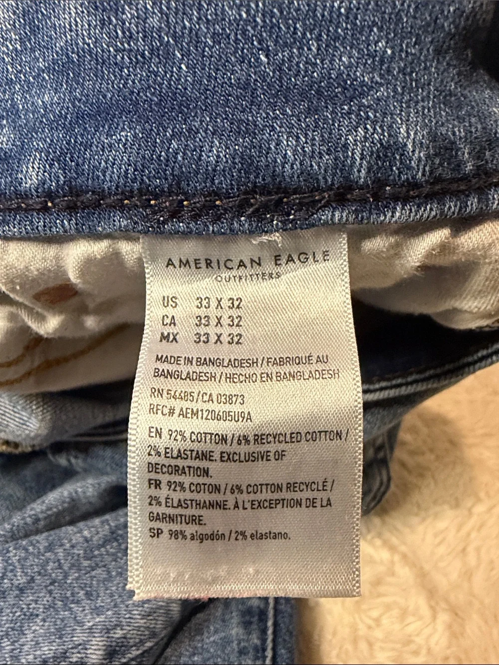 American Eagle Slim Straight Jeans Men Denim Casual Minimalist Size 33x32